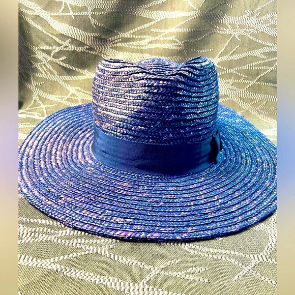 Brixton - Joanna Hat- Wide-brim Straw  Hat - Pacific Blue w/ Purple Undertones. - Picture 1 of 16